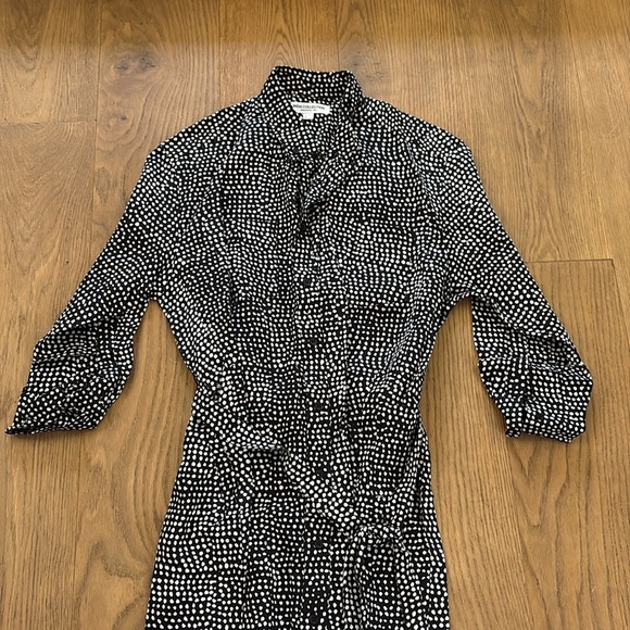India collection by Emerson fry polka dot shirt dress size L - Picture 2 of 9